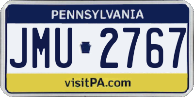 PA license plate JMU2767