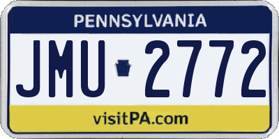 PA license plate JMU2772