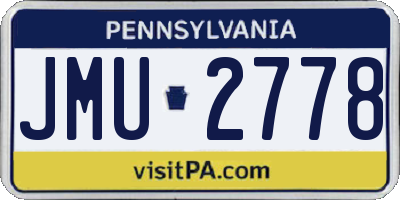 PA license plate JMU2778