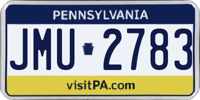 PA license plate JMU2783