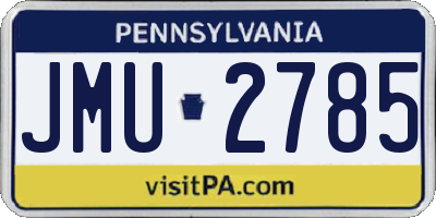 PA license plate JMU2785
