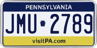 PA license plate JMU2789
