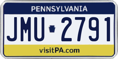 PA license plate JMU2791