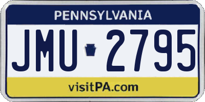 PA license plate JMU2795