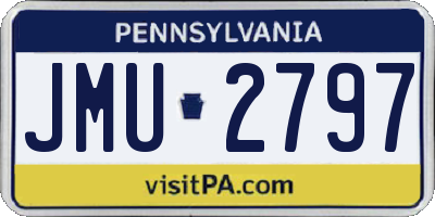 PA license plate JMU2797