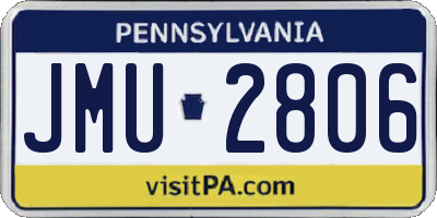 PA license plate JMU2806