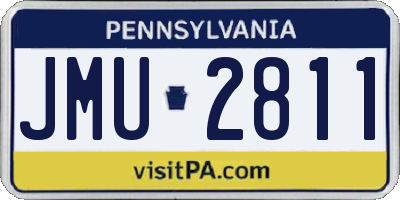 PA license plate JMU2811