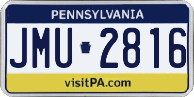 PA license plate JMU2816