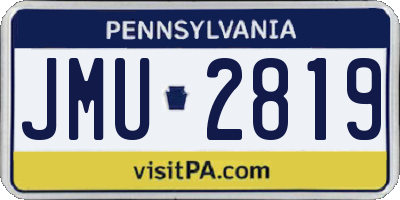 PA license plate JMU2819
