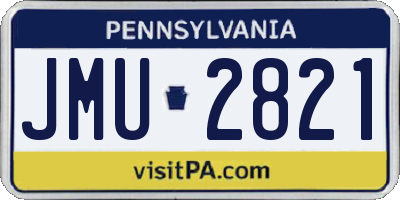 PA license plate JMU2821