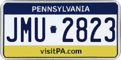 PA license plate JMU2823