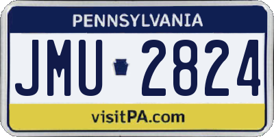 PA license plate JMU2824