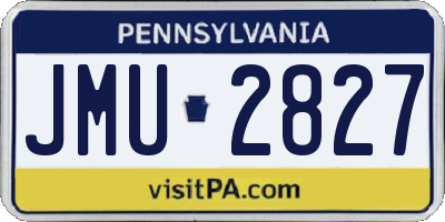 PA license plate JMU2827