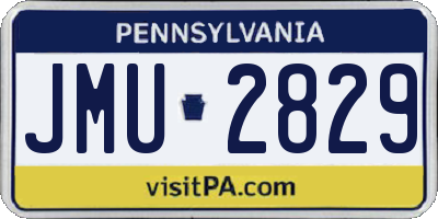 PA license plate JMU2829