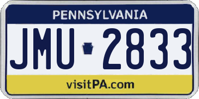 PA license plate JMU2833
