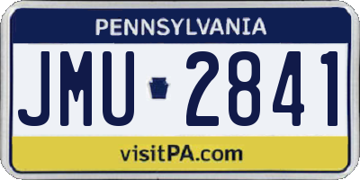 PA license plate JMU2841