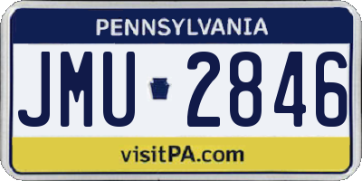 PA license plate JMU2846