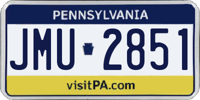 PA license plate JMU2851