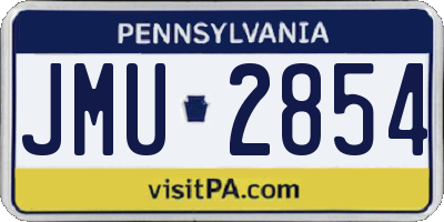 PA license plate JMU2854