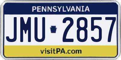 PA license plate JMU2857
