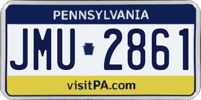 PA license plate JMU2861