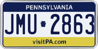 PA license plate JMU2863