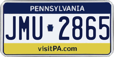 PA license plate JMU2865