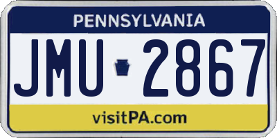 PA license plate JMU2867