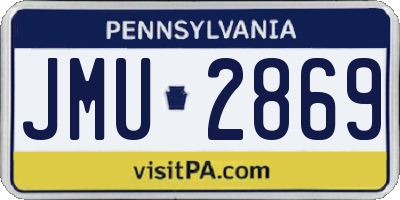 PA license plate JMU2869