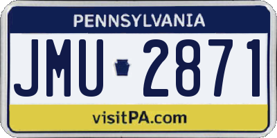 PA license plate JMU2871