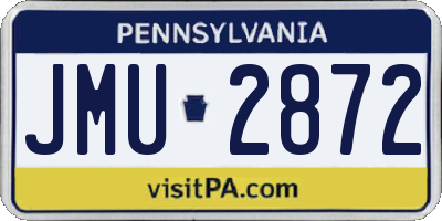 PA license plate JMU2872