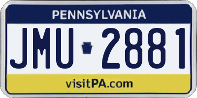 PA license plate JMU2881