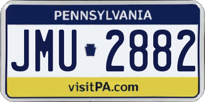 PA license plate JMU2882