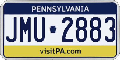 PA license plate JMU2883