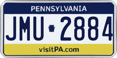 PA license plate JMU2884