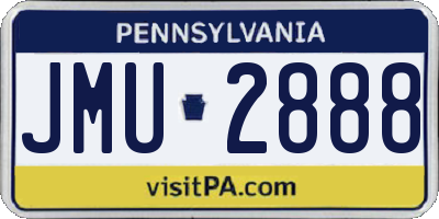 PA license plate JMU2888