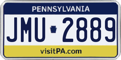 PA license plate JMU2889