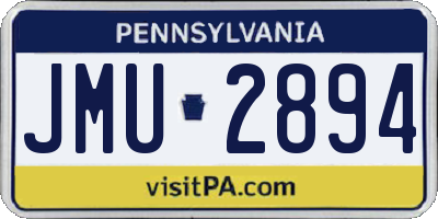 PA license plate JMU2894