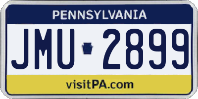 PA license plate JMU2899