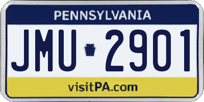 PA license plate JMU2901