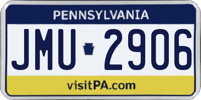 PA license plate JMU2906