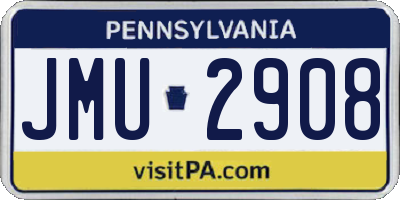 PA license plate JMU2908