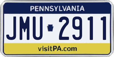 PA license plate JMU2911