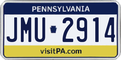 PA license plate JMU2914