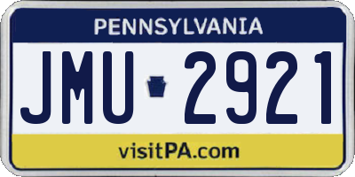 PA license plate JMU2921