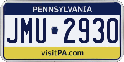 PA license plate JMU2930