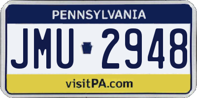 PA license plate JMU2948