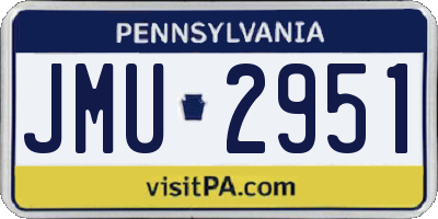 PA license plate JMU2951