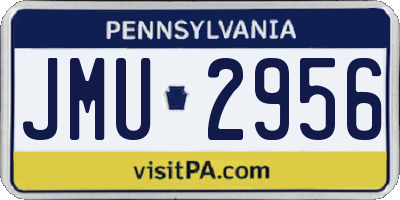 PA license plate JMU2956