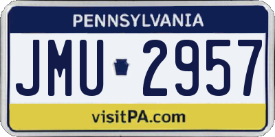 PA license plate JMU2957
